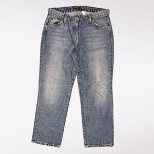 Vintage J.Crew Bootcut Cropped Jeans Made In USA 100% Cotton Y2K Size 4